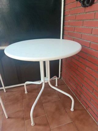 Tavolo da Balcone Metallico Bianco
