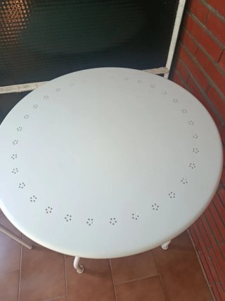 Tavolo da Balcone Metallico Bianco