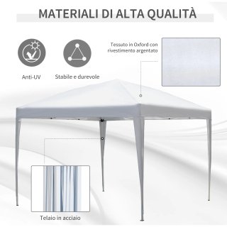 Gazebo Pieghevole con Corde e Picchetti da Giardin