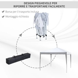 Gazebo Pieghevole con Corde e Picchetti da Giardin