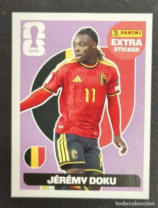 Extra Sticker Mundial 2026 Jérémy Doku Bélgica