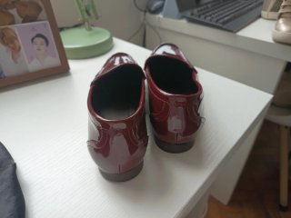 Mocasines Zara Rojo Burdeos Charol