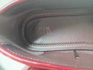 Mocasines Zara Rojo Burdeos Charol