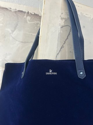 Bolso Tote Terciopelo Azul Swarovski Edición Limit