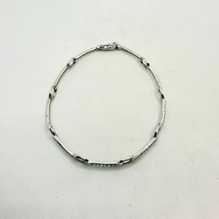 Pulsera Oro Blanco 18k Circonita 19.5cm