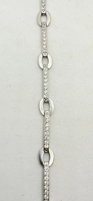 Pulsera Oro Blanco 18k Circonita 19.5cm