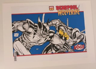 Dibujo original Wolverine/Deadpool. Oferta