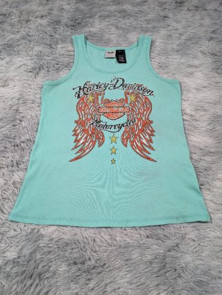 Harley Davidson Camiseta Tirantes Turquesa Vintage