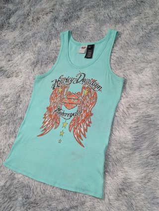 Harley Davidson Camiseta Tirantes Turquesa Vintage
