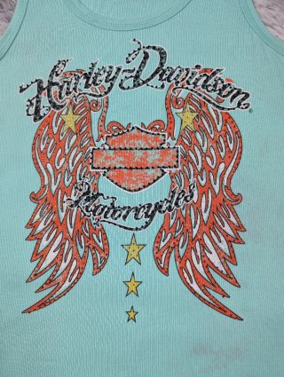 Harley Davidson Camiseta Tirantes Turquesa Vintage