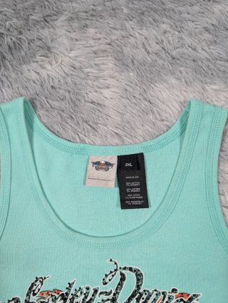 Harley Davidson Camiseta Tirantes Turquesa Vintage