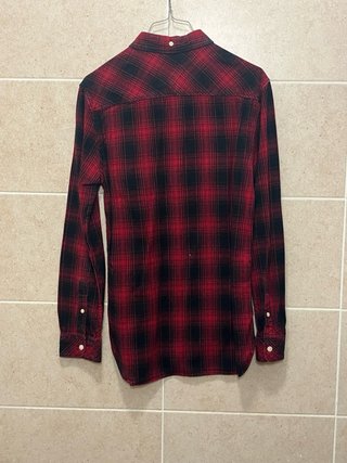 Bershka Camisa Cuadros Roja y Negra Talla XS