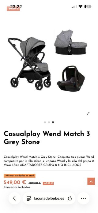Carro Casualplay Wend Match 3 Gris
