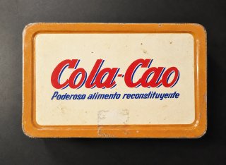 Scatola metallica vintage verticale Cola-Cao completa
