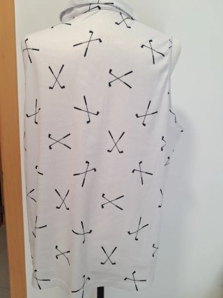 Polo sin mangas de golf estampado