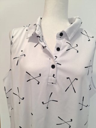 Polo sin mangas de golf estampado