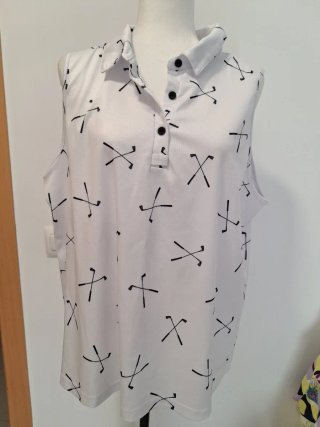 Polo sin mangas de golf estampado