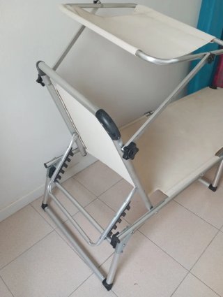 Tumbona Casaviva Beige, plegable, aluminio