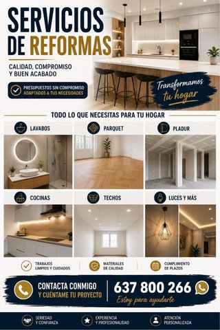REFORMAS INTEGRALES: BAÑO, COCINA, PLADUR, PARQUET