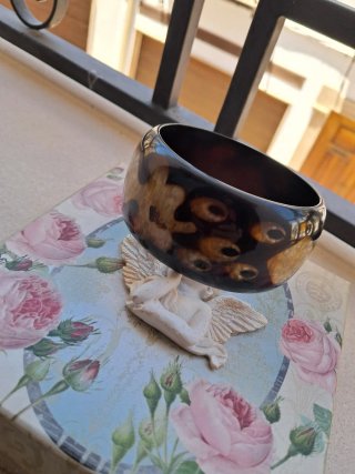 Pulsera vintage resina efecto carey