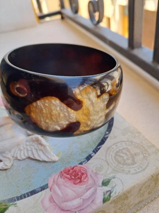 Pulsera vintage resina efecto carey