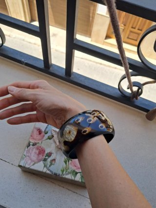 Pulsera vintage resina efecto carey