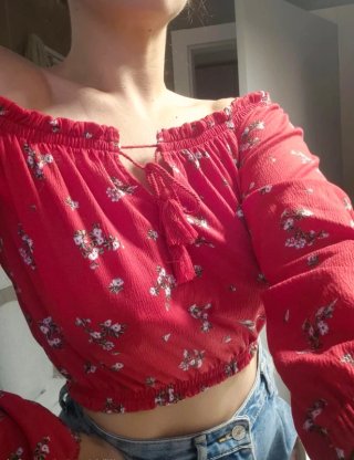 Top H&M floreale manica lunga XS