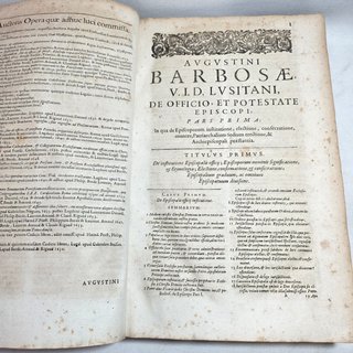 Libro Antico 600 Barbosae Pastoralis Solicitudinis