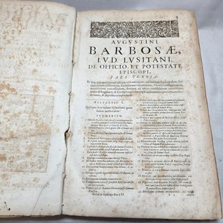 Libro Antico 600 Barbosae Pastoralis Solicitudinis