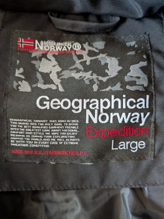 Chaqueta Geographical Norway Negra Invierno