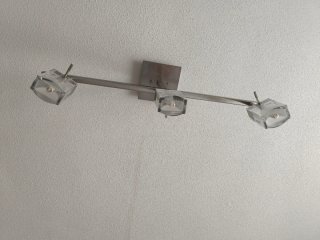 Lámpara de techo acero y cristal