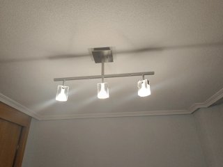 Lámpara de techo acero y cristal