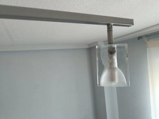 Lámpara de techo acero y cristal