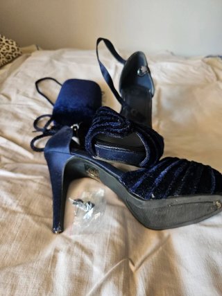 Zapatos de tacón azul talla 39