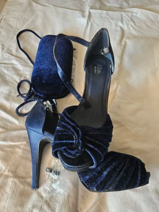 Zapatos de tacón azul talla 39