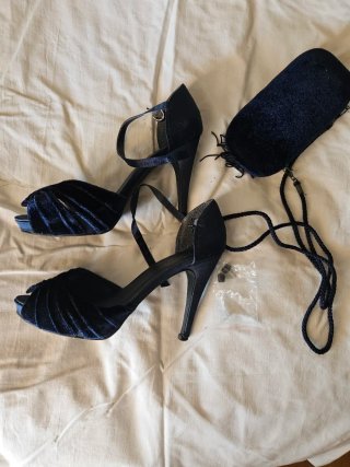 Zapatos de tacón azul talla 39