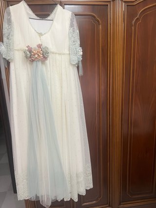 Traje de Comunión Niña Blanco y Verde