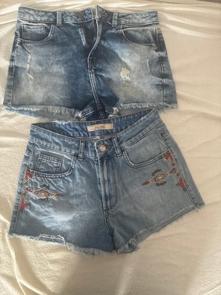 2 Pantalones Cortos Vaqueros Mujer Bershka