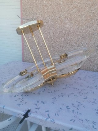 Lámpara de techo cristal y metal dorado