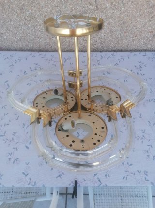 Lámpara de techo cristal y metal dorado