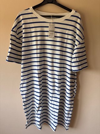 Vestido rayas algodón talla L con etiqueta