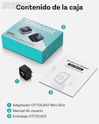 OTTOCAST Mini Slim Adaptador USB-C Carplay/Android