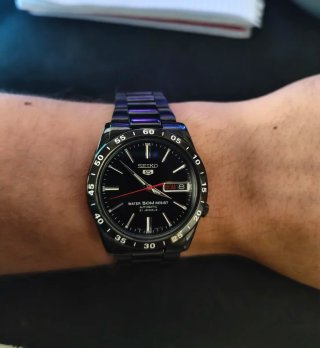 Reloj Seiko 5 Automático Negro/Plata