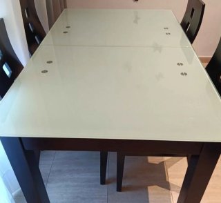 Mesa extensible cristal 150x90