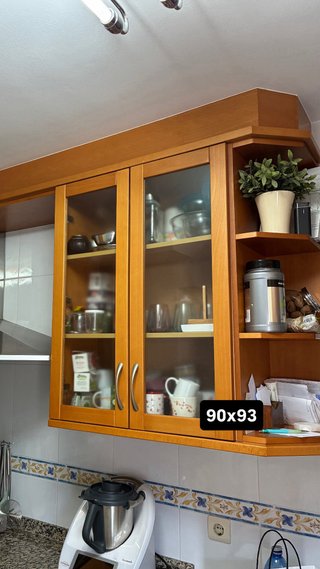 Muebles de cocina madera y cristal