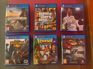 Lote 6 Juegos PS4: FIFA 18, GTA V, Ghost Recon