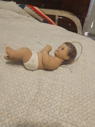 Niño Jesús antiguo con halo