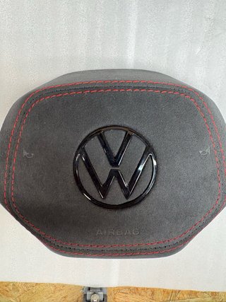 Cover airbag Volkswagen in camoscio Cuciture Rosse