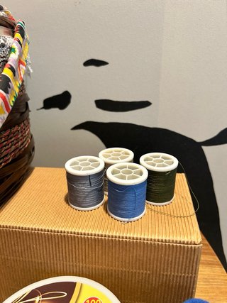 Cesto vimini cucito ricamo filati