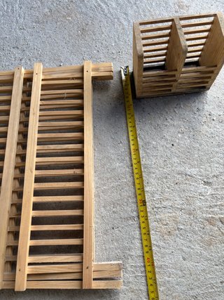 Escurridor de platos y cubiertos de madera plegabl